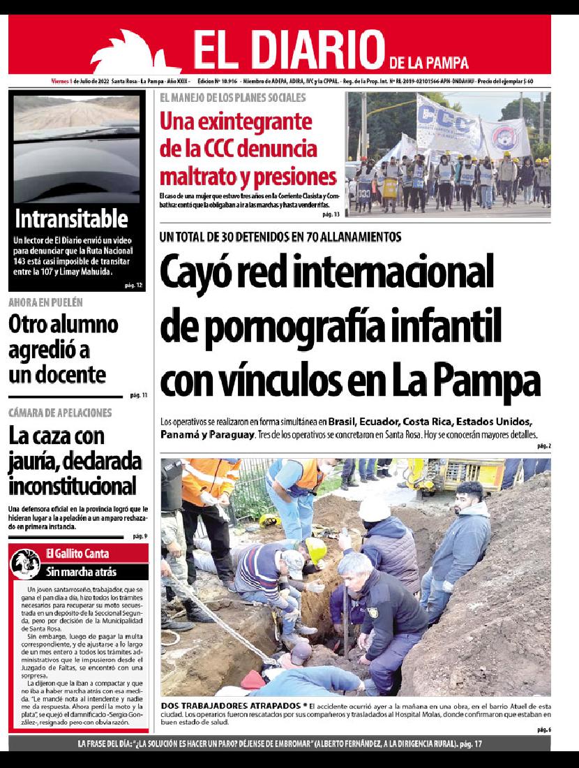 Tapa papel del diacutea viernes 1 de julio de 2022 