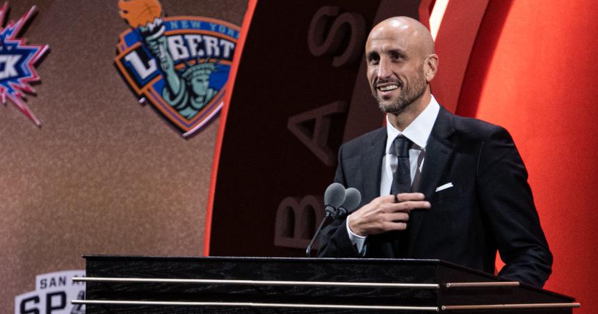 La noche de Manu- ingresoacute al Saloacuten de la Fama de la NBA