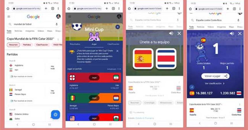 Mini Cup el minijuego del Mundial de Fuacutetbol de Google para moacuteviles