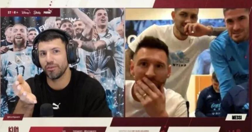 El Kun Aguumlero se divirtioacute con Messi Papu Goacutemez Paredes y De Paul en Twitch