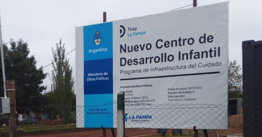 Comenzoacute la construccioacuten del Centro de Desarrollo Infantil en Toay