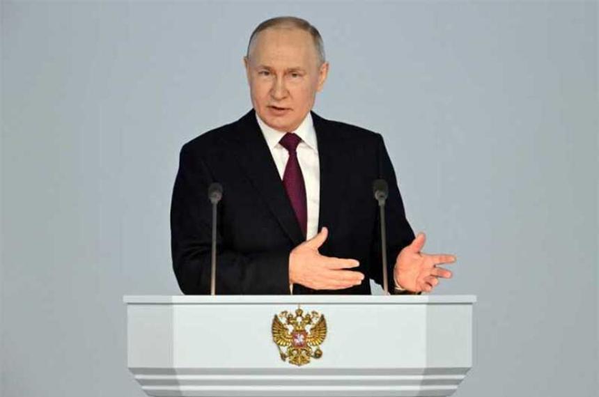 Putin asegura que Rusia lucha por su existencia al justificar la invasioacuten a Ucrania