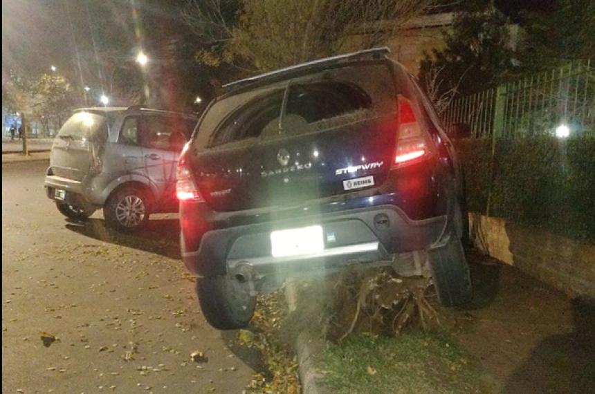 Conductora borracha chocoacute un aacuterbol y un auto estacionado
