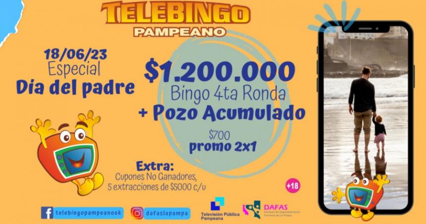 Telebingo Pampeano presenta sorteo especial por el Diacutea del Padre