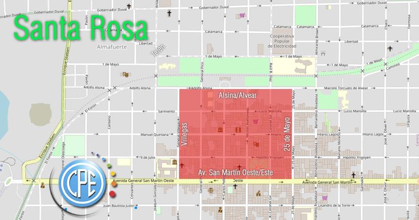 Corte de CPETel este domingo en el centro