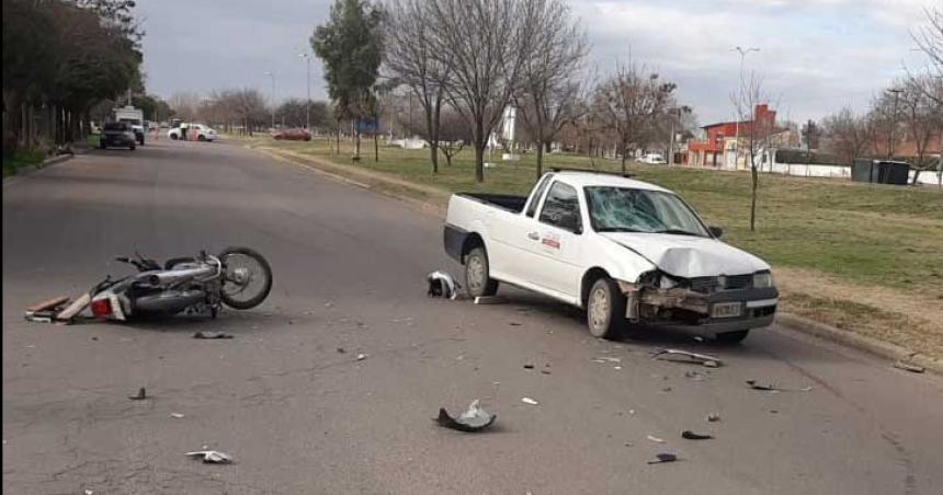 Un motociclista fracturado en una pierna en Villa Alonso