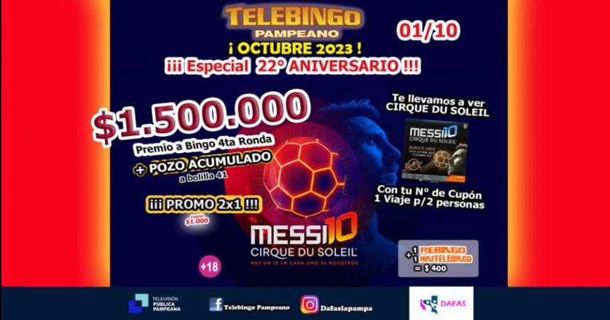 El Telebingo Pampeano sortea entradas para ver al Cirque Du Soleil