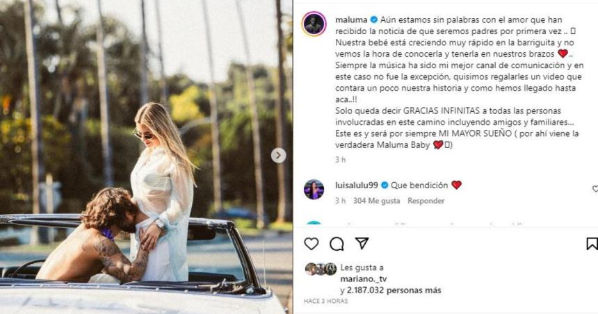 Mi mayor suentildeo- Maluma sobre la llegada de su primera hija con Susana Goacutemez