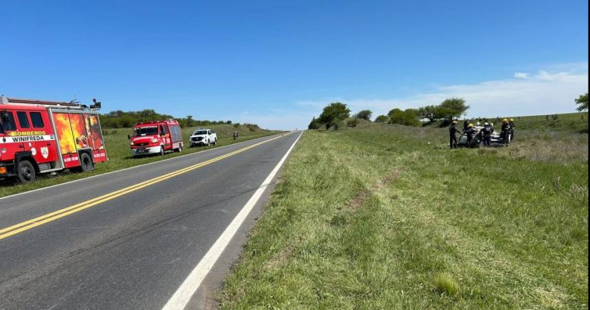 Dos mujeres heridas en un vuelco en la Ruta 35 al norte de Santa Rosa