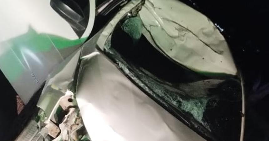 Chocaron contra un caballo y se salvaron de milagro