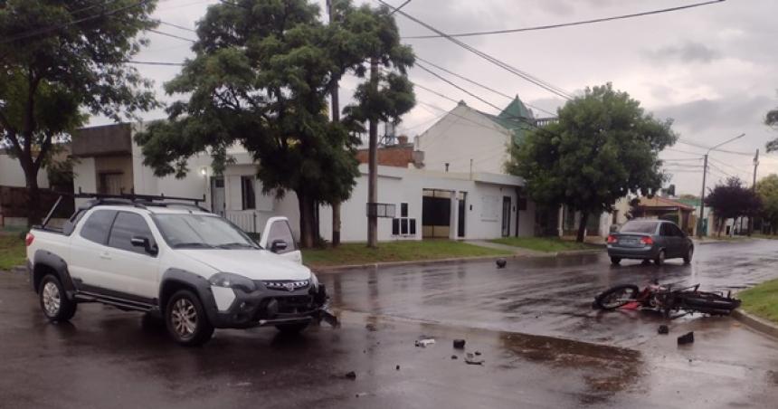 Un motociclista herido en un choque