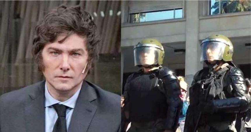 Milei respaldoacute a las fuerzas de Seguridad- Los de azul son los buenos y los que se tapan la cara son los malos