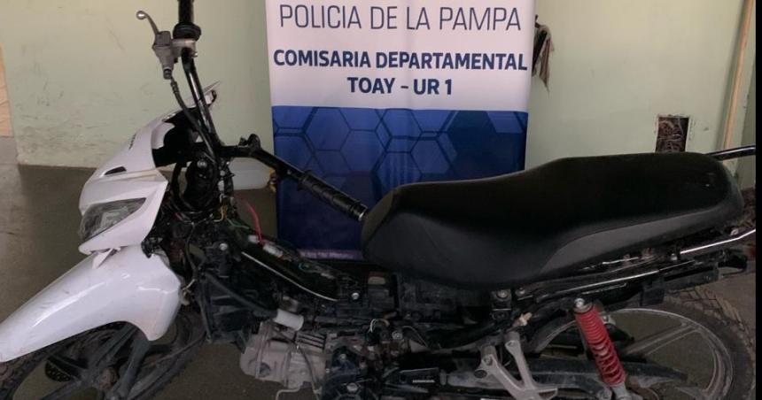 Detuvieron a dos menores por el robo de una motocicleta en Toay
