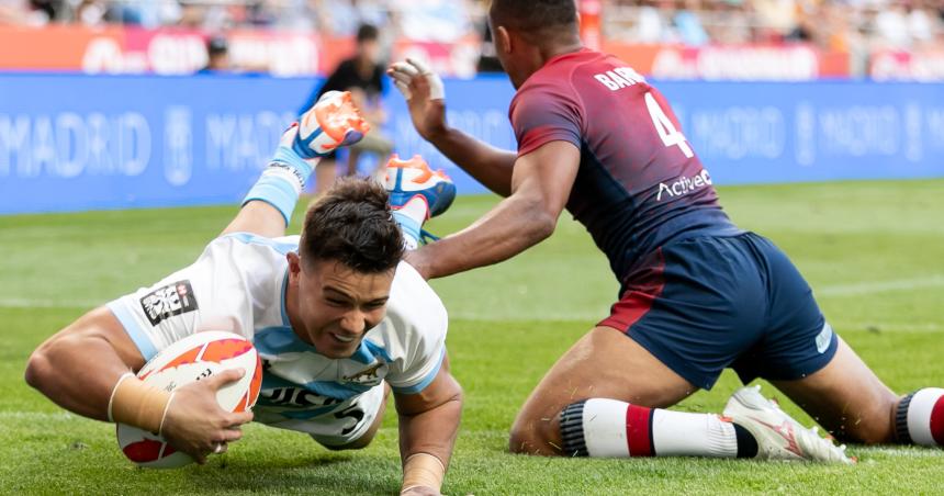 Soacutelido debut de Los Pumas en el seven de Madrid