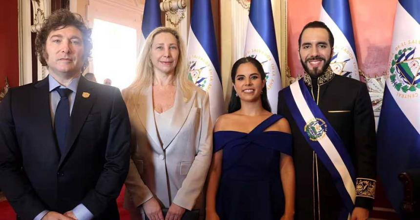 Javier Milei participoacute de la asuncioacuten del segundo mandato de Nayib Bukele en El Salvador