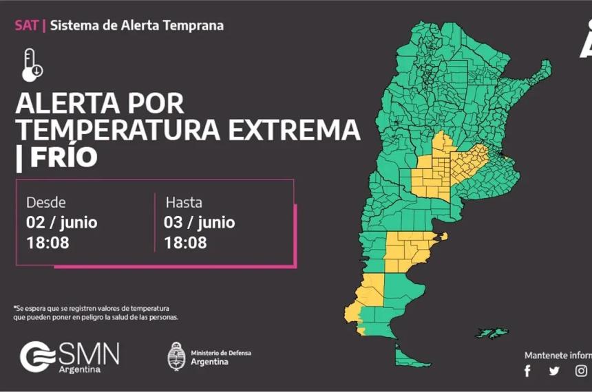 Alerta por friacuteo extremo en La Pampa y otras seis provincias