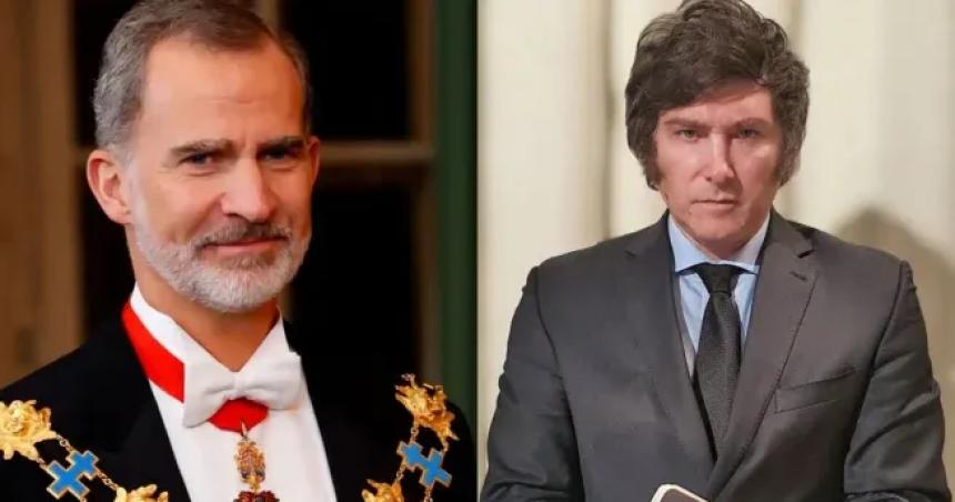 Por el conflicto con Pedro Saacutenchez el rey de Espantildea rechazoacute una reunioacuten con Javier Milei
