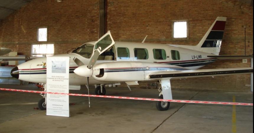 Avioacuten sanitario- convenio con 29 localidades y una tasa de 111 pesos
