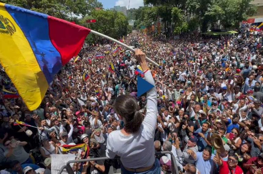 Marcha opositora en Venezuela con Corina Machado- Vamos a defender la voluntad del pueblo