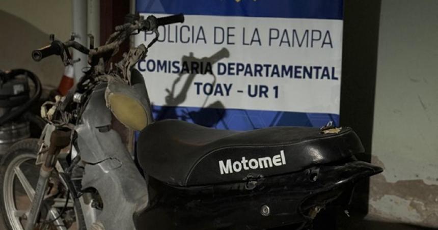 Un menor demorado por el robo de una moto en Toay