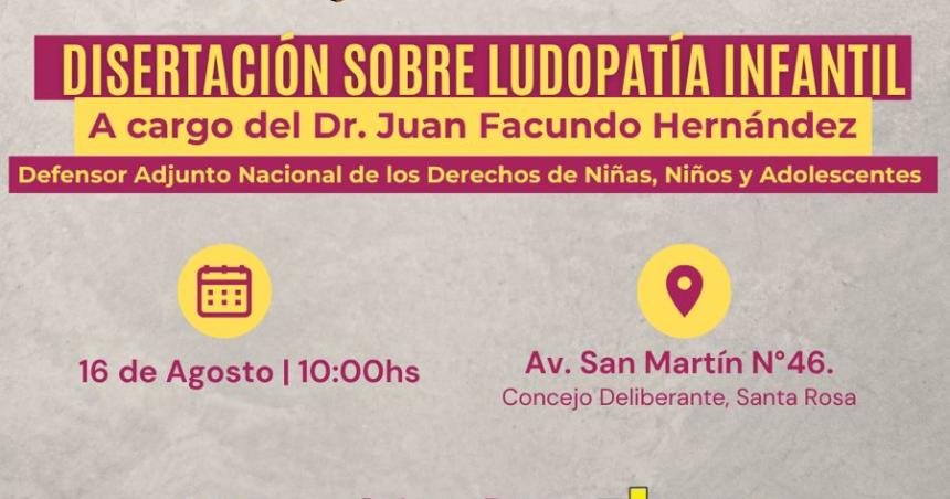 Una charla sobre ludopatiacutea infantil