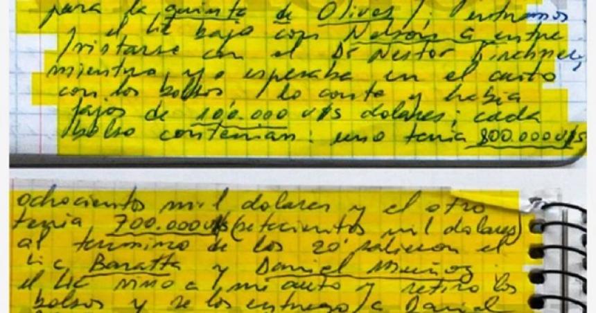 Causa Cuadernos- ordenan una pericia sobre los manuscritos de Centeno de cara al juicio oral