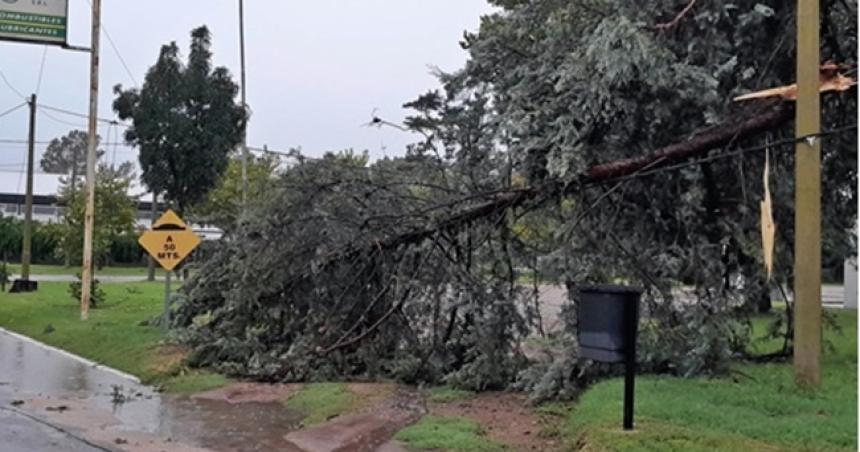 Fuerte temporal de granizo lluvia y viento en Ceballos