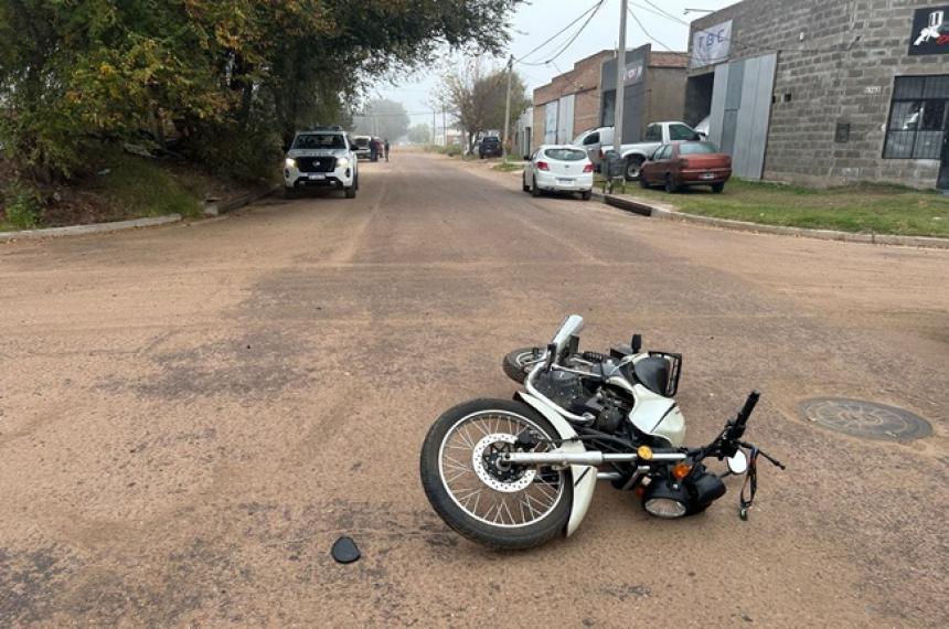 Motociclista herido en un choque