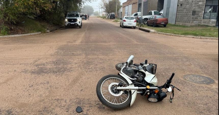 Motociclista herido en un choque