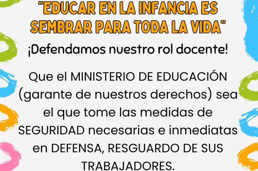 Violencia en la escuela- las maestras jardineras reclaman medidas al Ministerio de Educacioacuten 