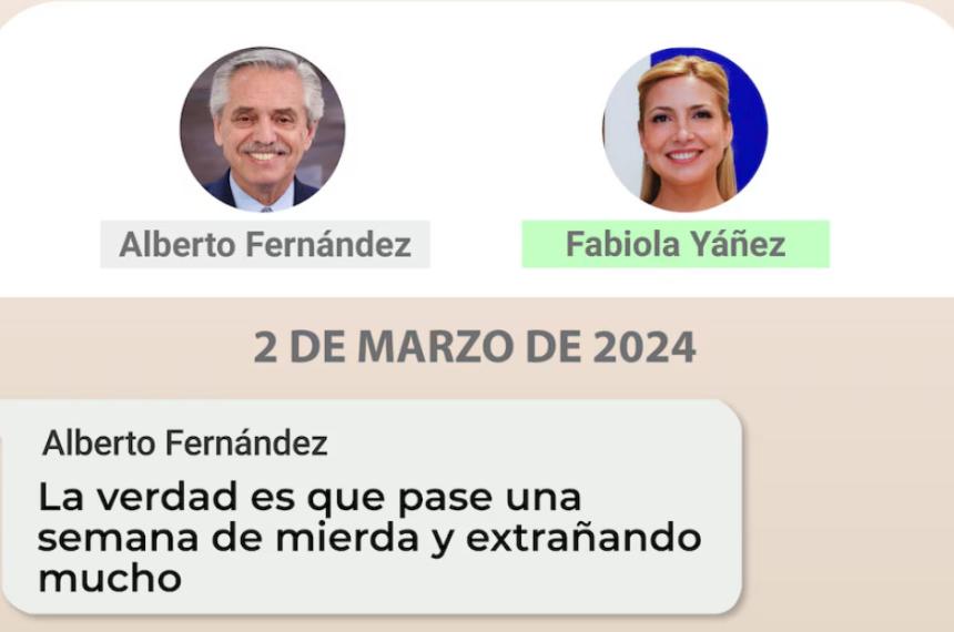 Los chats desconocidos de Alberto Fernaacutendez sobre Cristina y Milei