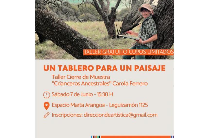 Un tablero para pintar un paisaje taller gratuito en la Sala Marta Arangoa