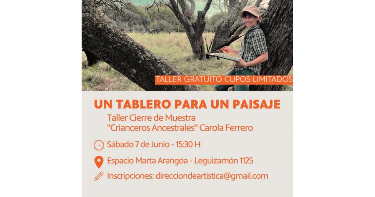 Un tablero para pintar un paisaje taller gratuito en la Sala Marta Arangoa