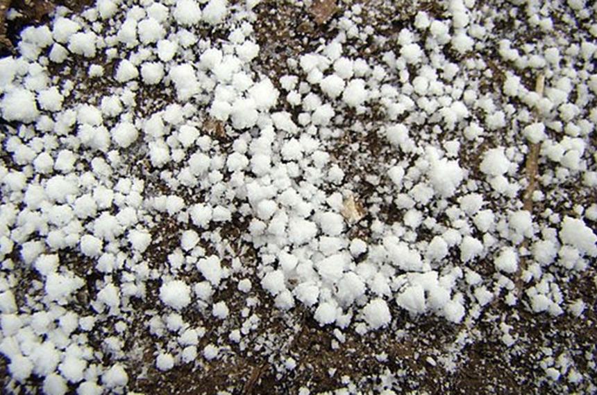 El friacuteo polar trajo graupel y copos de nieve en La Pampa