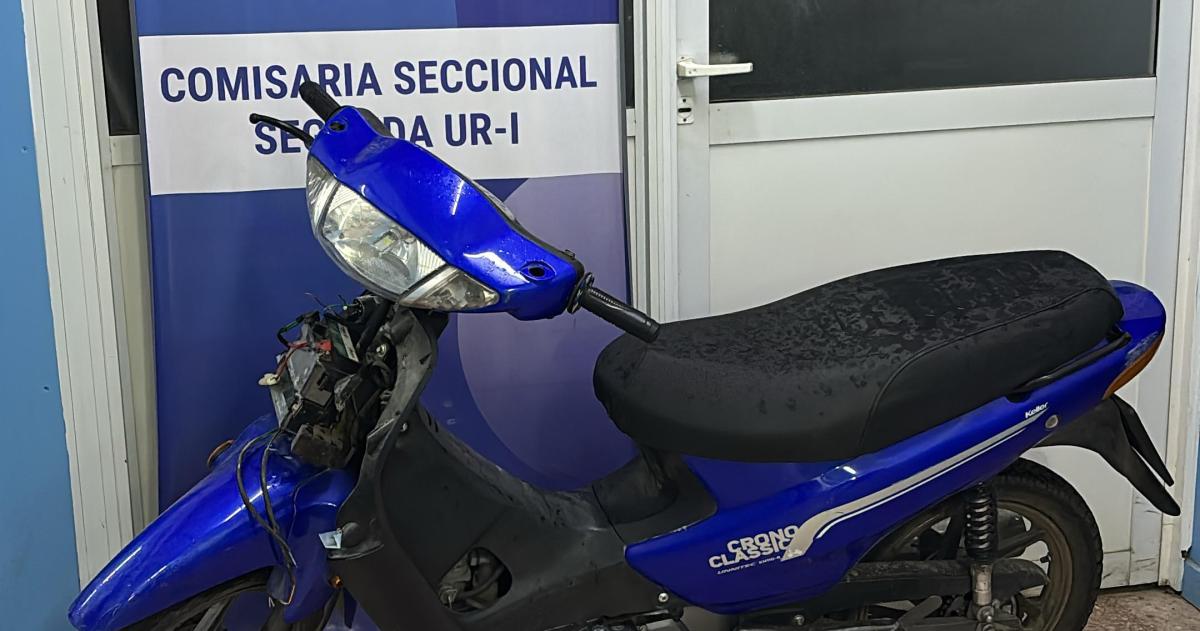 Recuperan una moto robada por un menor en Santa Rosa