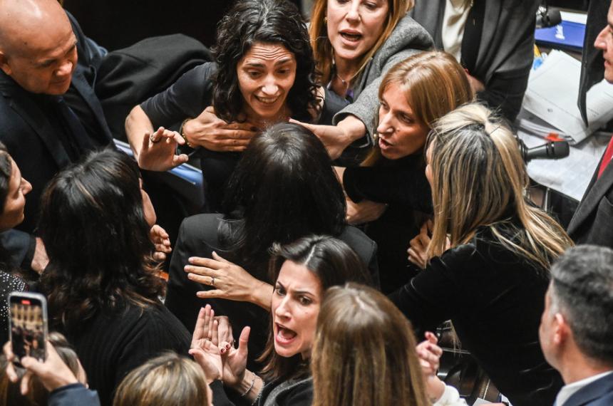 La sesioacuten en Diputados terminoacute en escaacutendalo con forcejeos e insultos 
