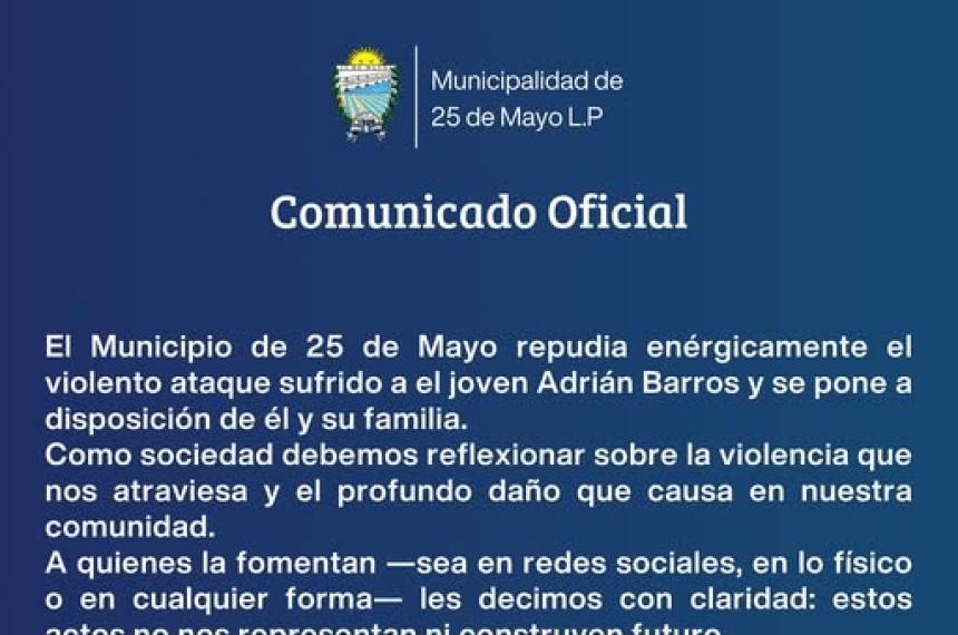 25 de Mayo- un joven discapacitado recibioacute una feroz agresioacuten y estaacute en terapia 
