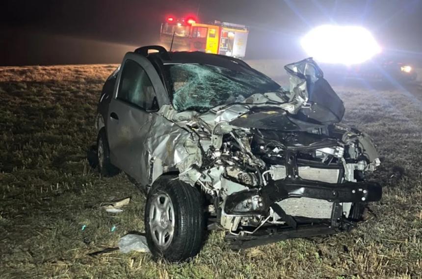 Un herido por un choque contra animales en la Ruta 2