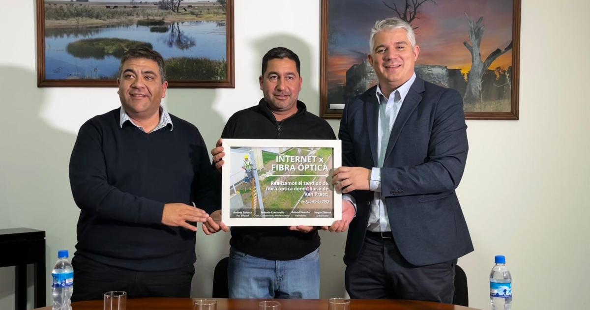 Inauguraron la fibra oacuteptica domiciliaria en Adolfo Van Praet