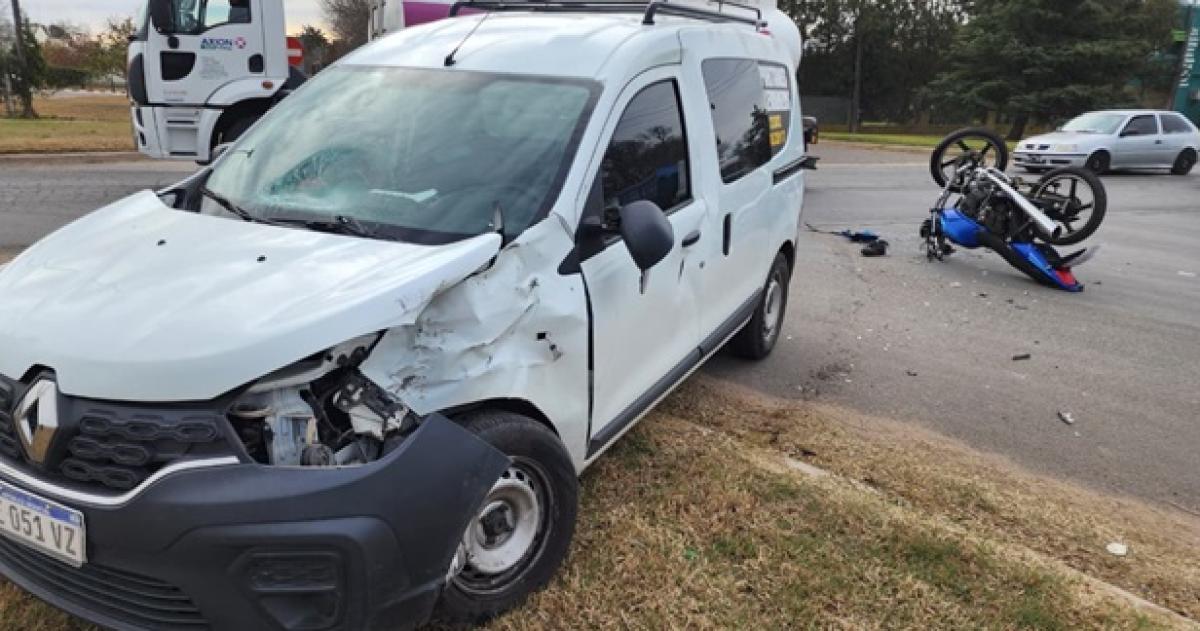 Motociclista con fracturas tras un choque en Pico