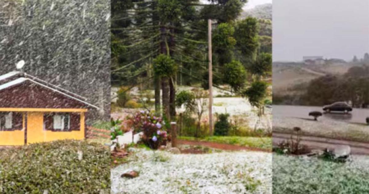 Nieve histoacuterica en Brasil- ola polar tintildeoacute de blanco la Sierra Catarinense y marcoacute reacutecord de friacuteo
