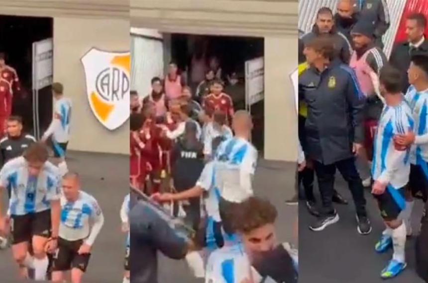 Messi se cruzoacute con Rincoacuten y casi termina a las pintildeas