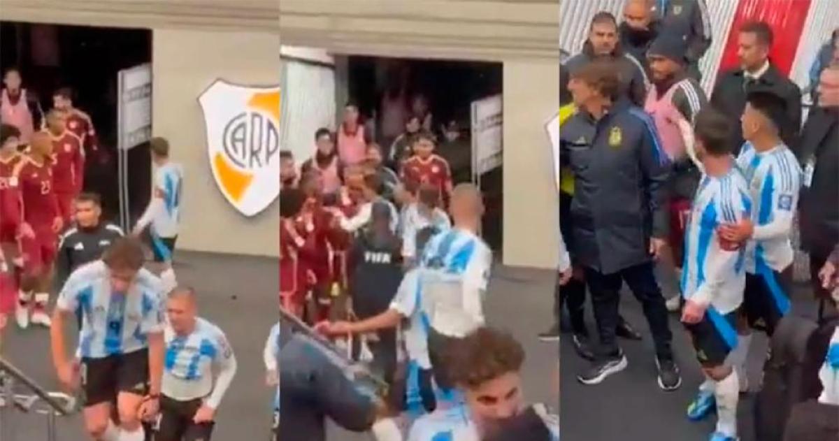 Messi se cruzoacute con Rincoacuten y casi termina a las pintildeas