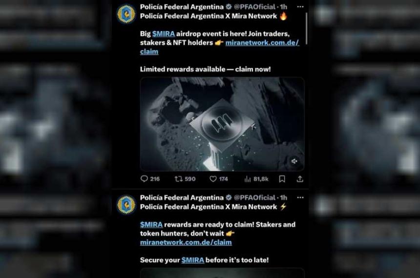 La cuenta de X de la Policiacutea Federal fue hackeada para promocionar una criptomoneda