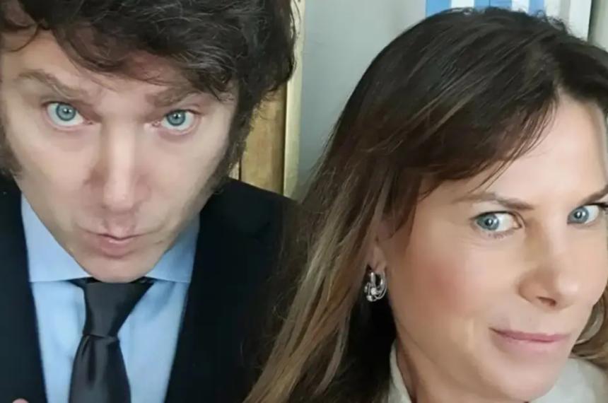 Karen Reichardt junto al presidente Javier Milei