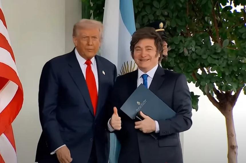 El Presidente Donald Trump en la Casa Blanca con Javier Milei