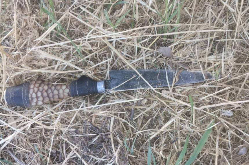 El cuchillo secuestrado por la policía