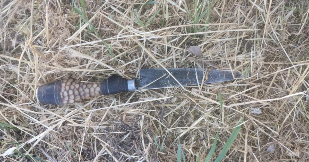 El cuchillo secuestrado por la policía