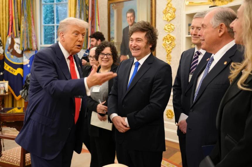 Trump y Milei en el Salón Oval de la Casa Blanca
