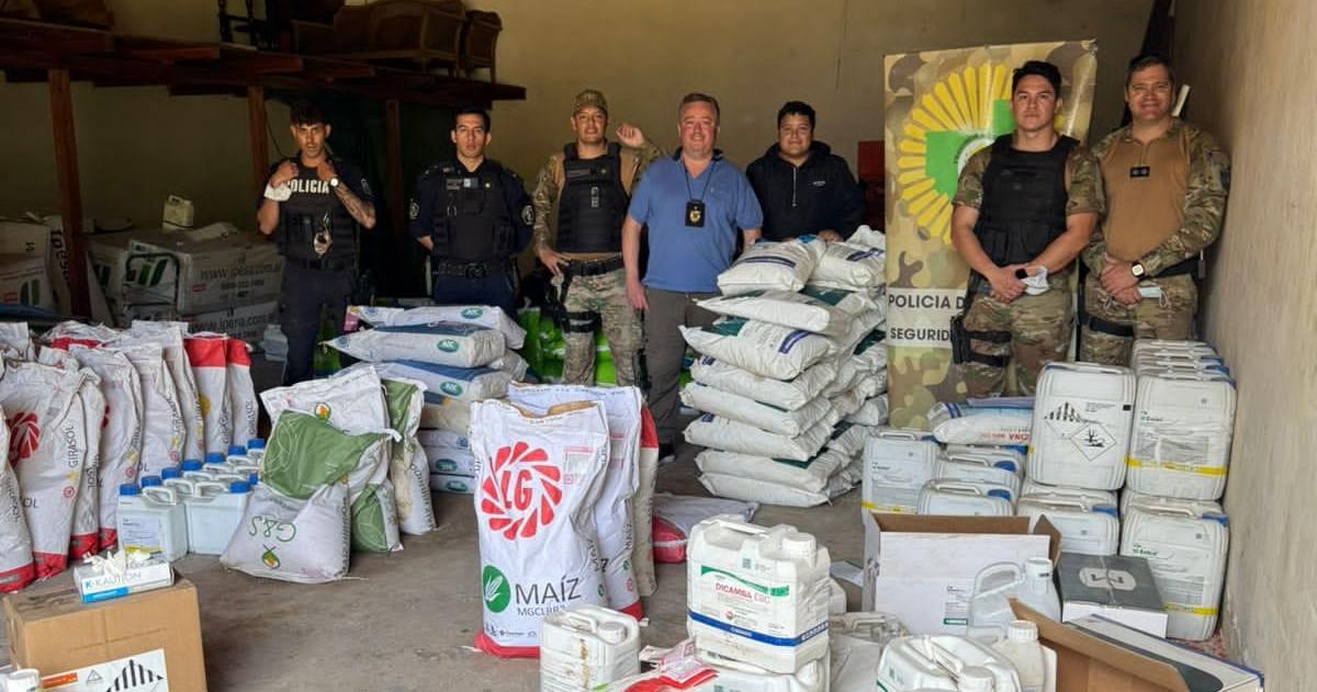 Recuperan agroquiacutemicos y semillas sustraiacutedos por maacutes de 250 millones